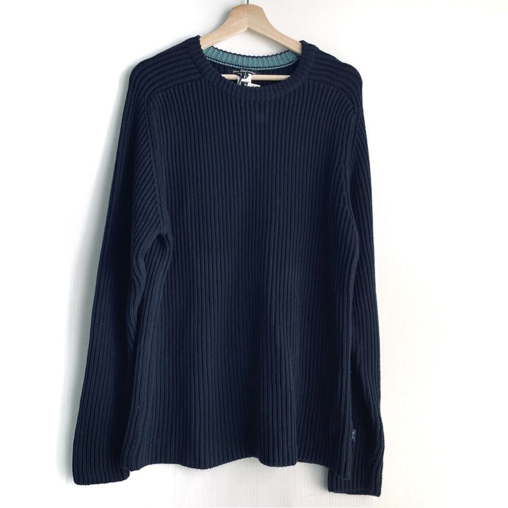 🆕 Ben Sherman Navyribbed sweater Crewneck NWT size Large cotton